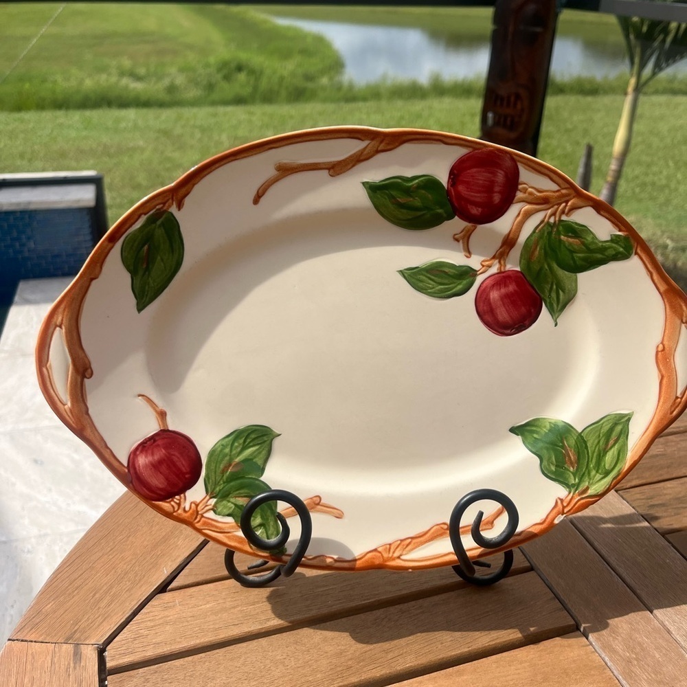 Vintage Franciscan Apple Oval Platter TV Mark On Back 12 Inch